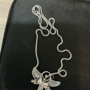 Silver Angel Pendant Necklace